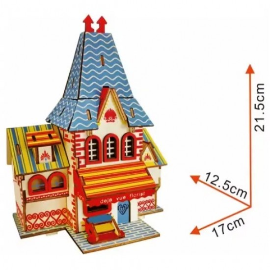 3 D дървен пъзел Вила