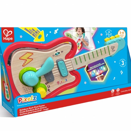 Интерактивна играчка: Pixelz, Цветна рок китара - Hape