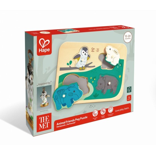 Дървен пъзел: The Met, Приятели животни, 5 части - Hape