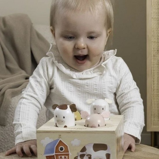 Дървена музикална бебешка играчка, Pop-Up Little Farm